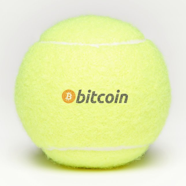 Balles De Tennis Logo Bitcoin grand avec symbole Bitcoin orange (Devant)