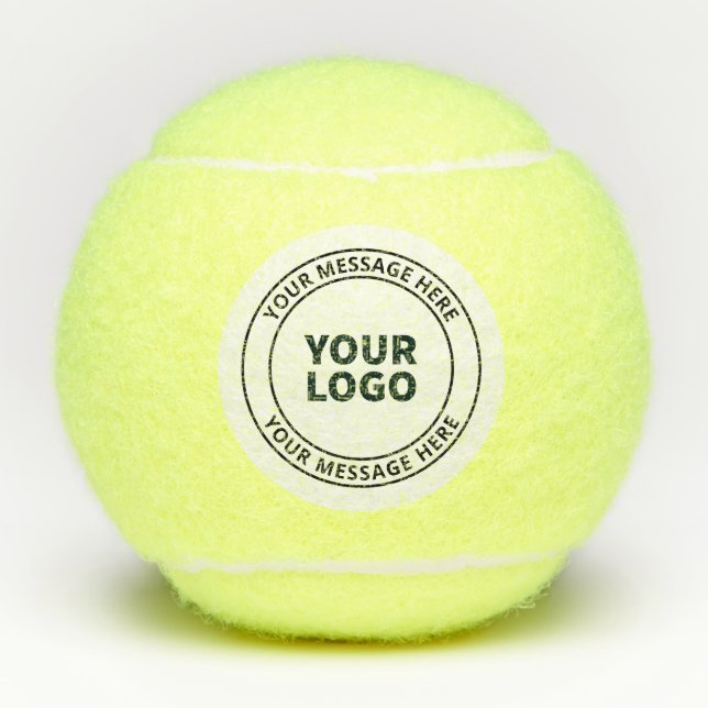 Balles De Tennis Logo téléchargé + Texte circulaire modifiable (Devant)