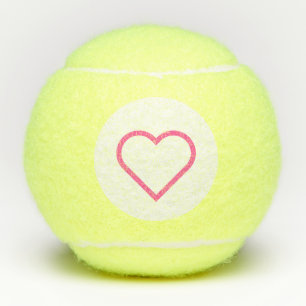 Balles De Tennis Love rose - Choisir / ajouter vos couleurs - Coeur