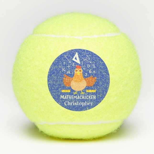 Balles De Tennis Math Chicken Gag Funny Mathemachickicken Enseignan (Devant)