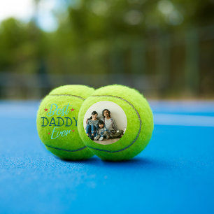 Balles De Tennis Meilleur Papa du Monde   Photo Lettrée à la Main