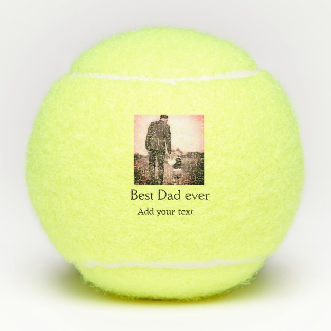 Balles De Tennis Meilleur papa jamais ajouter nom image fête des pè (Devant)