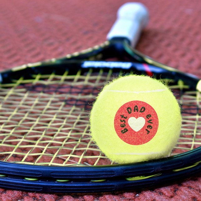 Balles De Tennis Meilleur Papa Jamais Rouge Et Blanc Coeur Amour (Créateur téléchargé)