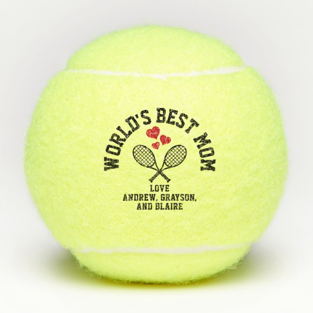 Balles De Tennis Meilleure maman du monde des noms personnalisés pe (Devant)