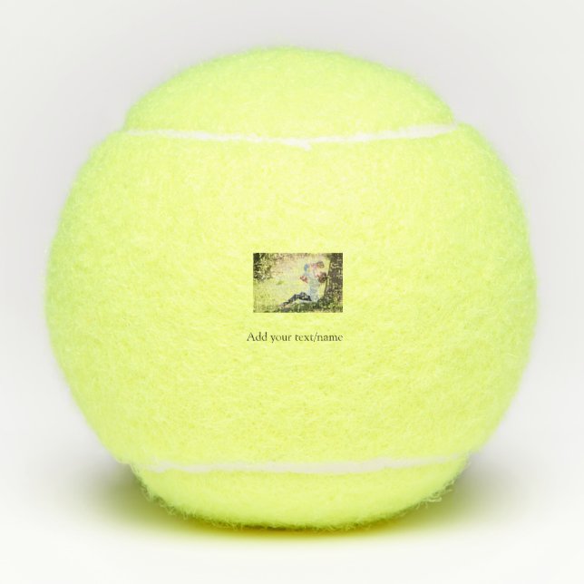 Balles De Tennis Mère fille photo de famille ajouter nom image text (Devant)