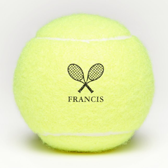 Balles De Tennis Monogramme de nom personnalisé (Devant)