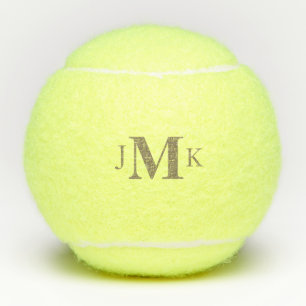 Balles De Tennis Monogramme d'or personnalisé en gras