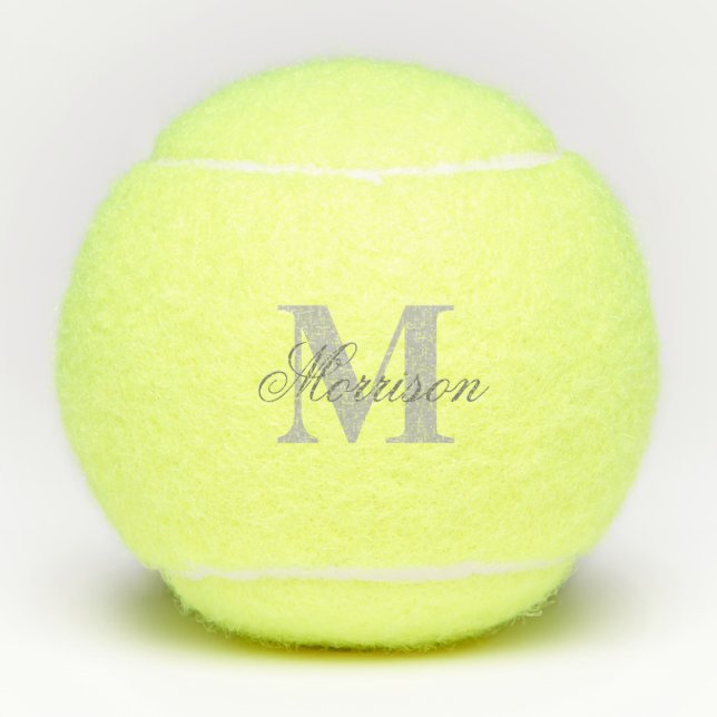 Balles De Tennis Monogramme en nuances de gris (Devant)