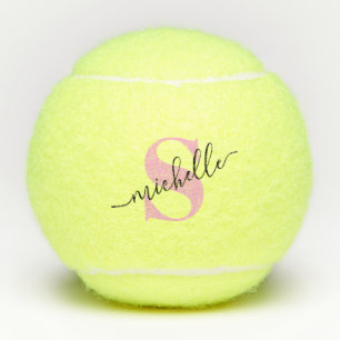 Balles De Tennis Monogramme et nom calligraphie Personnalisé