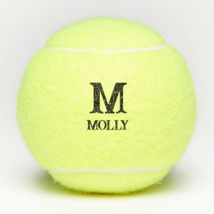 Balles De Tennis Monogramme Initiale Personnalisée Boules De Tennis