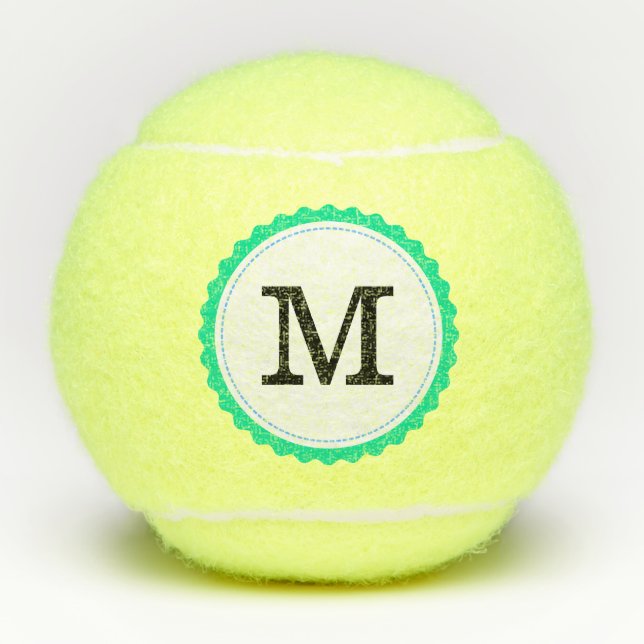 Balles De Tennis Monogramme noir professionnel moderne #11 (Devant)