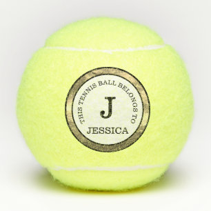 Balles De Tennis Monogramme Nom initial Moderne