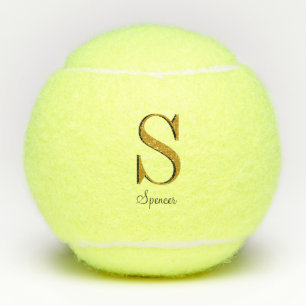 Balles De Tennis Monogramme or Nom personnalisé initial