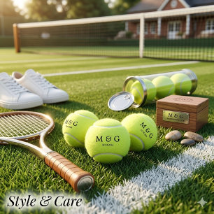 Balles De Tennis Monogramme personnalisé et date générique non marq