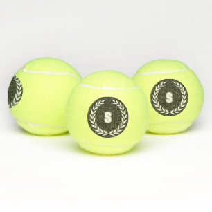 Balles De Tennis Monogramme personnalisé "S" Initial stylisé Couron