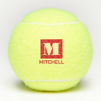 Balles De Tennis Monogramme personnalisé Votre nom en gras initial