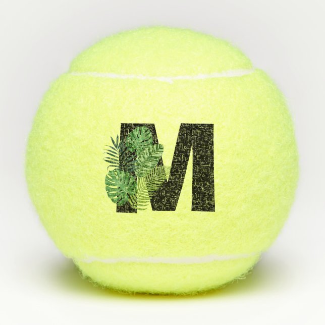 Balles De Tennis Monogramme vert Feuille Tropical M (Devant)