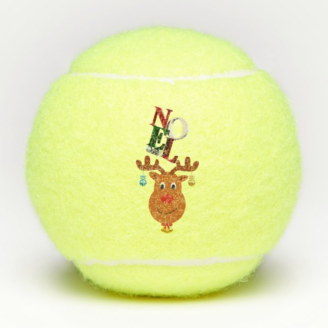 Balles De Tennis Noel Deer Bells Bauble Rudolf Snowflakes Noël (Devant)