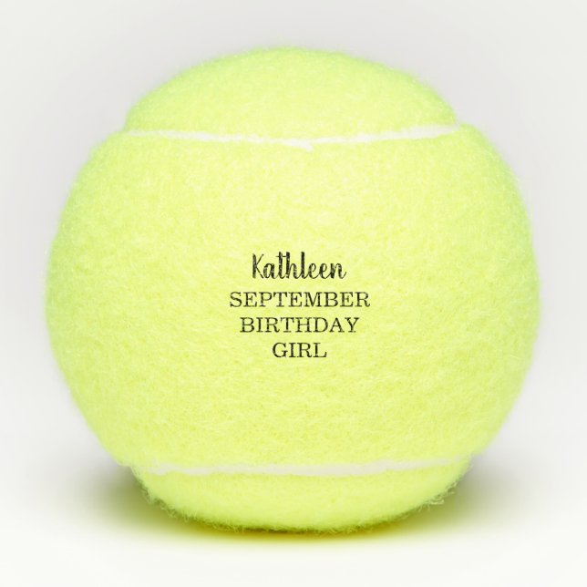 Balles De Tennis Nom Anniversaire Mois Anniversaire Fille Tennis Ba (Devant)