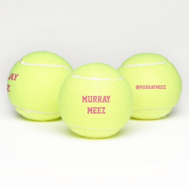Balles De Tennis Nom de l'animal et poignée Instagram Tennis Ball T (Multiple)