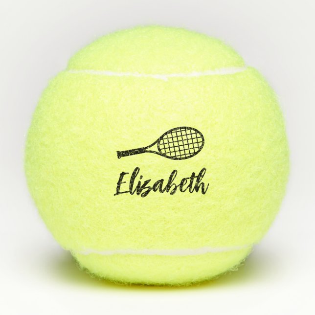 Balles De Tennis Nom de script moderne Edgy personnalisé (Devant)