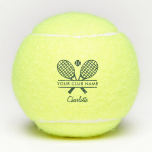Balles De Tennis Nom du club Joueur de tennis Script vert Personnal
