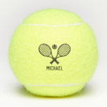 Balles De Tennis Nom du joueur de tennis Monogramme Personnalisé<br><div class="desc">Joueur de tennis Nom Monogramme Boules de tennis personnalisées.Style d'icône de logo moderne avec deux raquettes et une balle. Ajoutez votre nom pour créer un design customisé pour vous-même ou un cadeau d'anniversaire ou de Noël pour quelqu'un que vous aimez.</div>