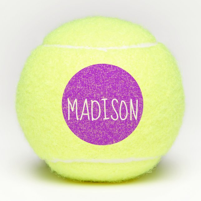 Balles De Tennis Nom fait sur commande mignon superbe pourpre (Devant)