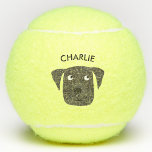 Balles De Tennis Nom personnalisé adorable chien<br><div class="desc">Adorable labrador récupération conception chien pour vous faire sourire. Customisez en modifiant le nom.</div>