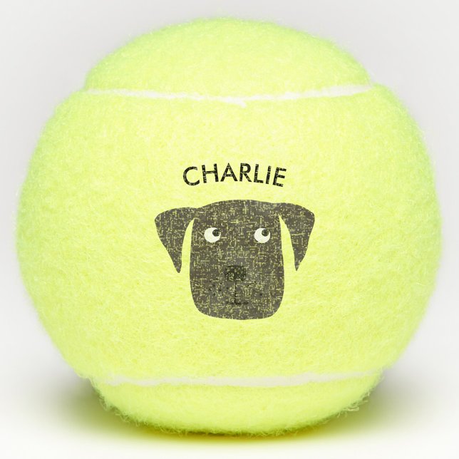 Balles De Tennis Nom personnalisé adorable chien (Personalized cute Labrador Retriever dog tennis ball)