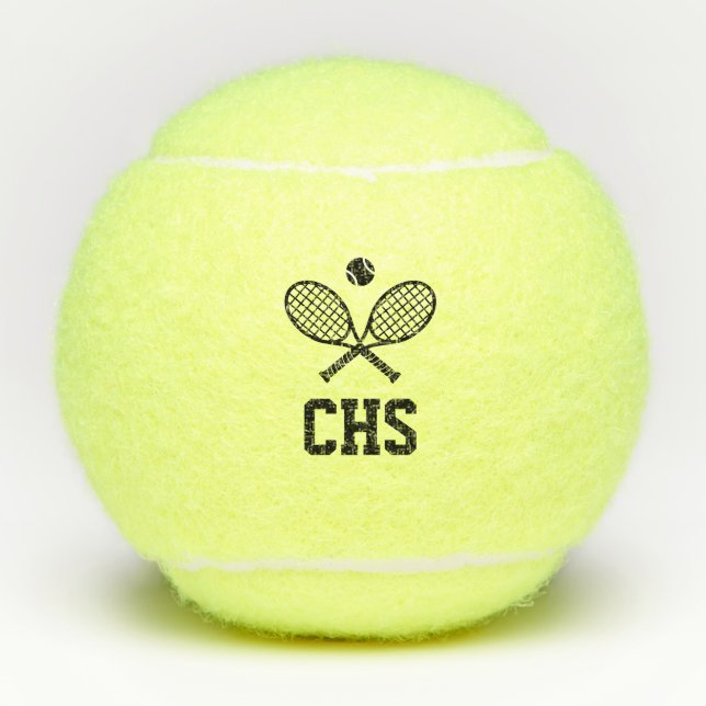 Balles De Tennis Nom personnalisé Initiales Monogrammes modernes (Devant)