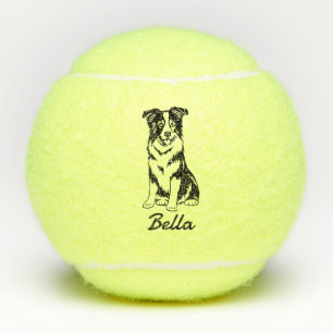 Balles De Tennis Nom personnalisé mignon Bordure Collie Chien Toy