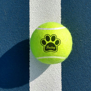 Balles De Tennis Nom personnalisé mignon Chien Chat Paw Toy Cadeau