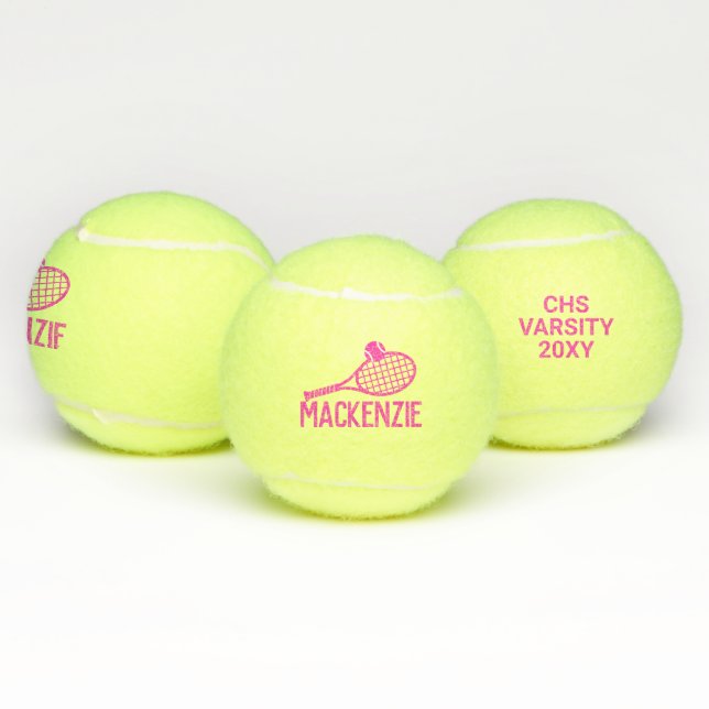 Balles De Tennis Nom personnalisé Pink Custom Tennis Balls (Multiple)
