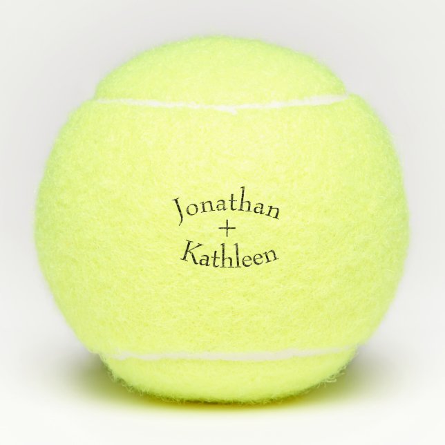 Balles De Tennis Noms des couples de jeunes mariés (Devant)