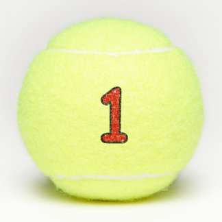 Balles De Tennis Numeral 1, one, 1 year, number 1, number one