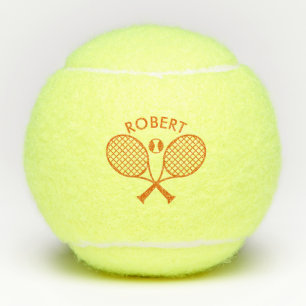 Balles De Tennis Orange Tennis Thème Personnalisé Monogramme