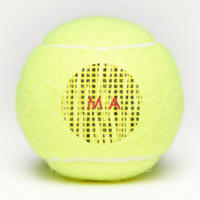 Balles De Tennis Panneau de contrôle Jaune Noir ajouter nom nom mon (Devant)