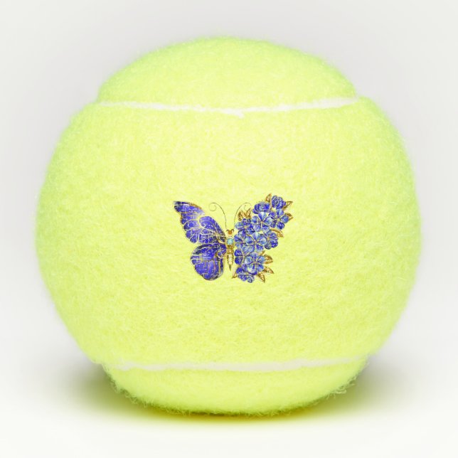 Balles De Tennis Papillon saphir à fleurs (Devant)