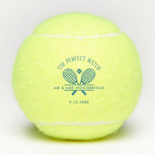 Balles De Tennis Parfait Match Moderne Nouveaux mariés Mariage Fave