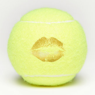 Balles De Tennis Parties scintillant d'or lèvres