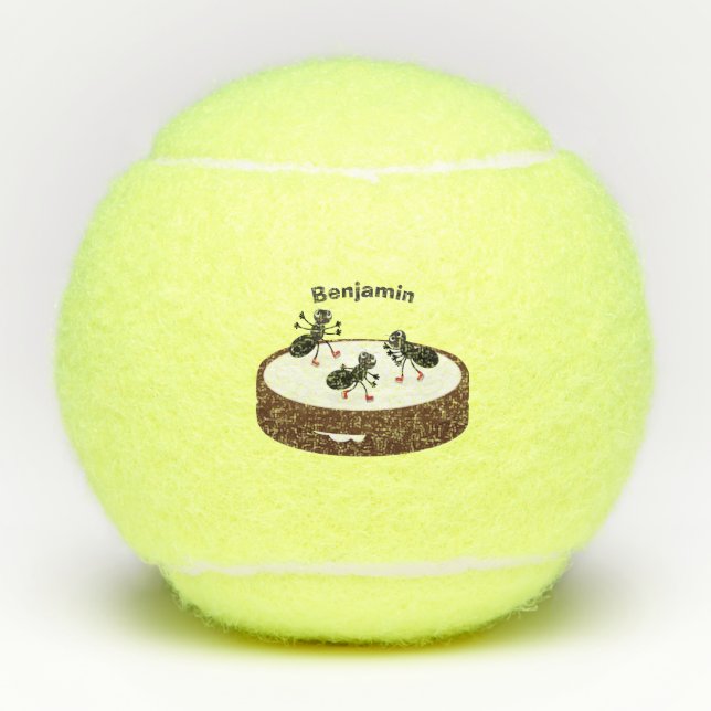Balles De Tennis Patinage sur glace de fourmis joyeuses sur dessin  (Devant)