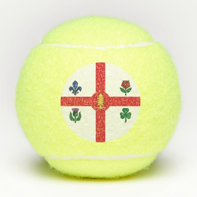 Balles De Tennis Patriotic Tennis Ball with Flag of Montreal (Devant)