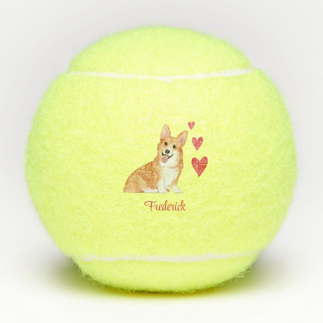 Balles De Tennis Pembroke Welsh Corgi Personalized Dog (Devant)