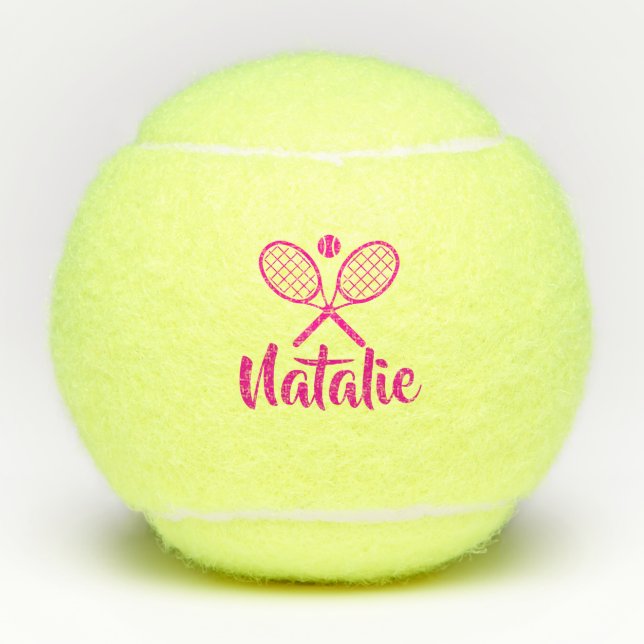 Balles De Tennis Personalized Elegant Script Name  Tennis Balls (Devant)