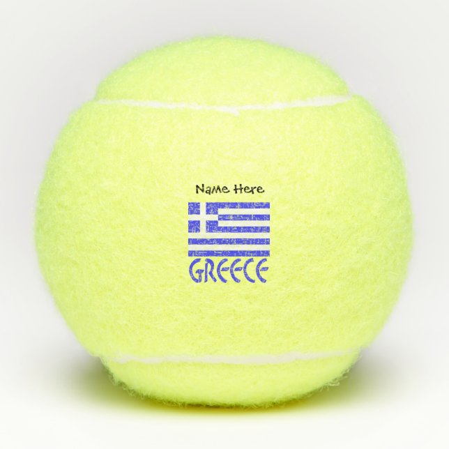 Balles De Tennis Personnalisation du drapeau grec (Devant)