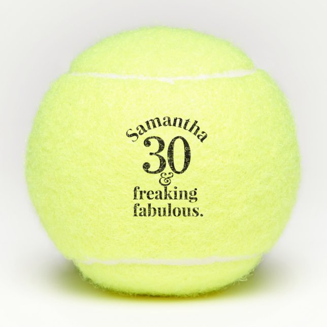 Balles De Tennis Personnalisé 30 & Fabuleux anniversaire (Devant)