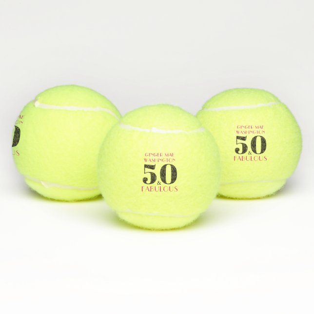 Balles De Tennis Personnalisé 50 et Fabuleux anniversaire (Multiple)