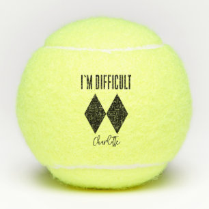 Balles De Tennis Personnalisé Je suis difficile Double Diamants Noi