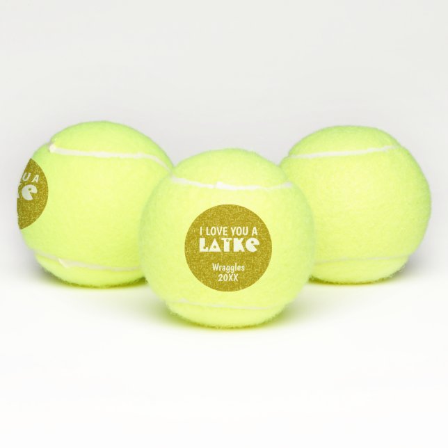 Balles De Tennis Personnalisé je t'aime un latke Hanoukka Chanukah (Multiple)